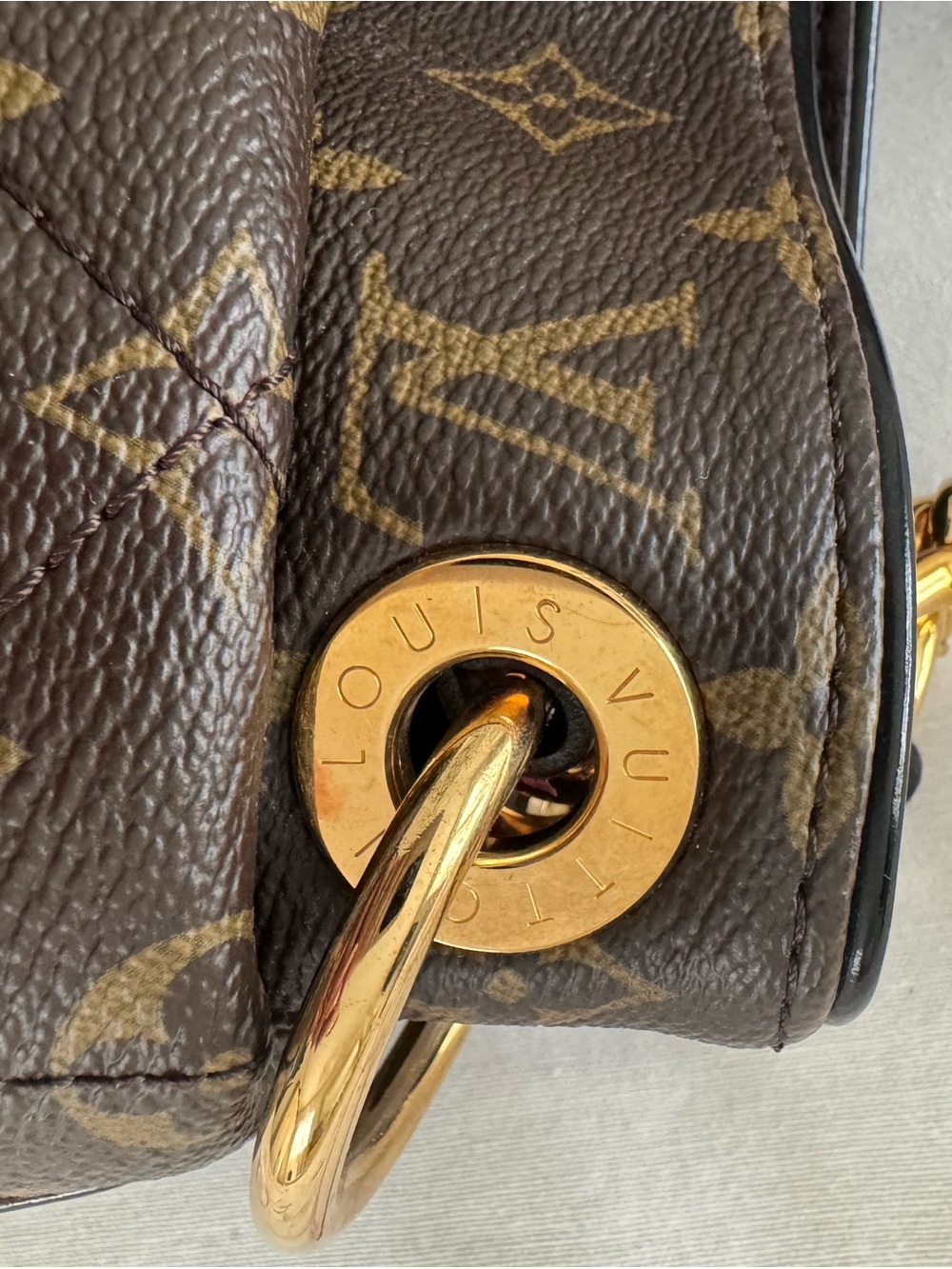 AUTHENTIC Louis Vuitton Monogram Quilted Satchel with Burgundy Handles - Picture 12 of 12